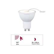 Spot LED blanc avec capteur de mouvement et base GU10, angle de détection 160°, portée jusqu’à 8 m