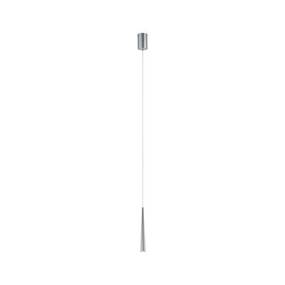 Schlanke Pendelleuchte aus gebürstetem Aluminium in Silber mit langem Kabel für moderne Innenräume