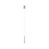 Slim pendant light in brushed aluminum silver with long cable for modern interior lighting
