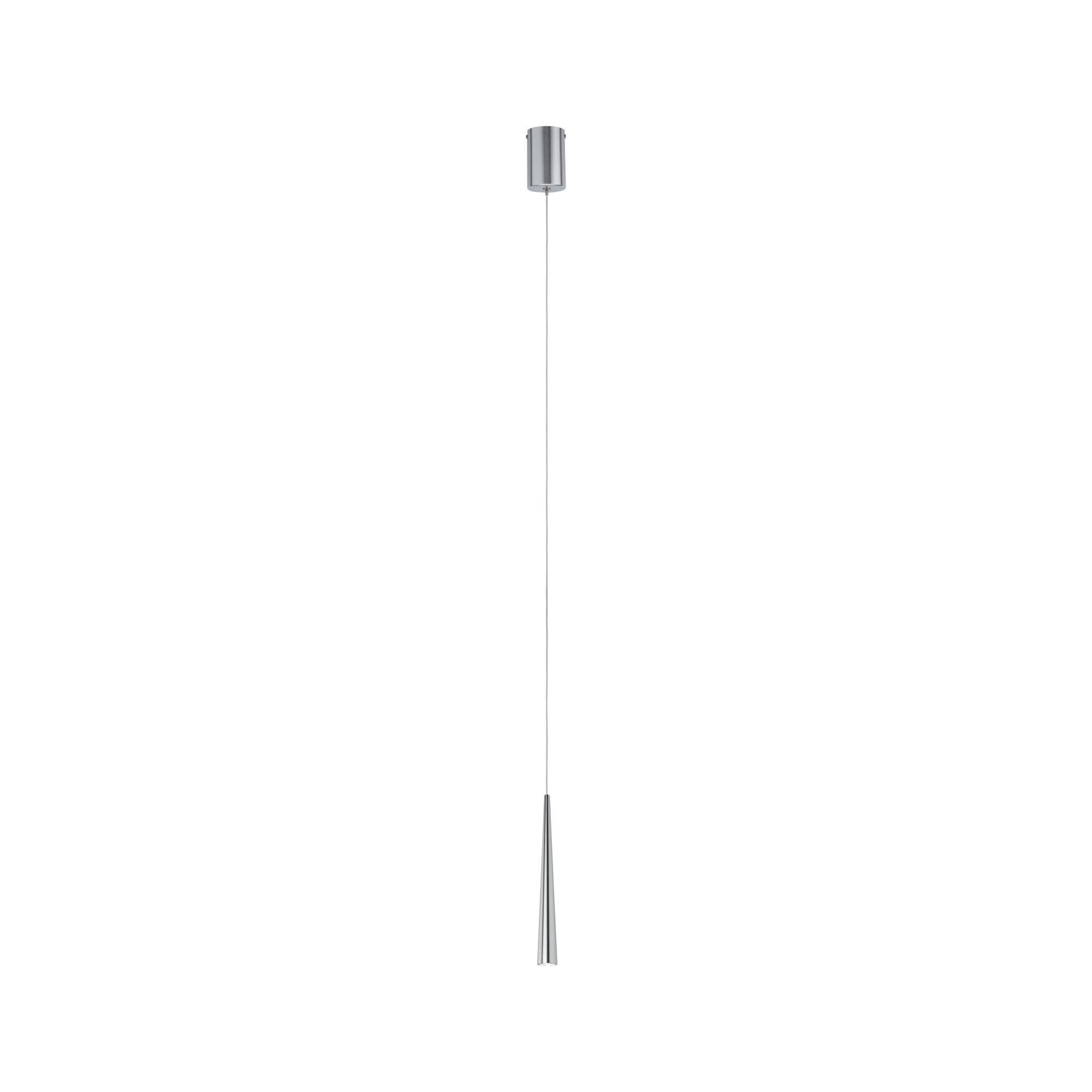 Smukła lampa wisząca z szczotkowanego aluminium w kolorze srebrnym z diodą LED do nowoczesnych wnętrz