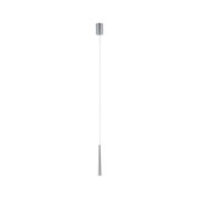 Schlanke Pendelleuchte aus gebürstetem Aluminium in Silber mit LED-Lichtquelle für moderne Innenräume