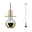 Neordic Hanglamp Stian E27 max. 60W Messing geborsteld dimbaar Metaal Moderne hanglamp van messing met zwarte kabel en halfspiegelende lamp voor stijlvolle verlichting