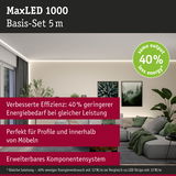 MaxLED 1000 LED-Lichtband 5 m mit 40% weniger Energieverbrauch für Möbel und Profile