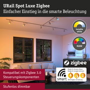 URail Spot Luxe Zigbee Schienensystem mit dimmbaren LED-Spots in Silber für smarte Beleuchtung