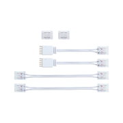 Ensemble de câbles de connexion LED blancs avec fiches transparentes pour installations lumineuses flexibles