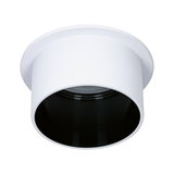 Spot encastré rond en métal blanc avec anneau intérieur noir pour éclairage LED moderne