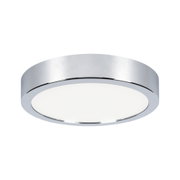 Runde Deckenleuchte aus Chrom mit weißem Diffusor für modernes LED-Wohnraumlicht
