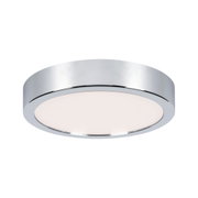 Round chrome ceiling light with white diffuser for modern LED home lighting