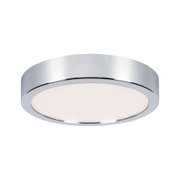 Runde Deckenleuchte aus Chrom mit weißem Diffusor für modernes LED-Wohnraumlicht