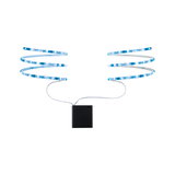 Flexibles LED-Lichtband mit blauweißer Beleuchtung und schwarzem Steuergerät für vielseitige Lichtakzente