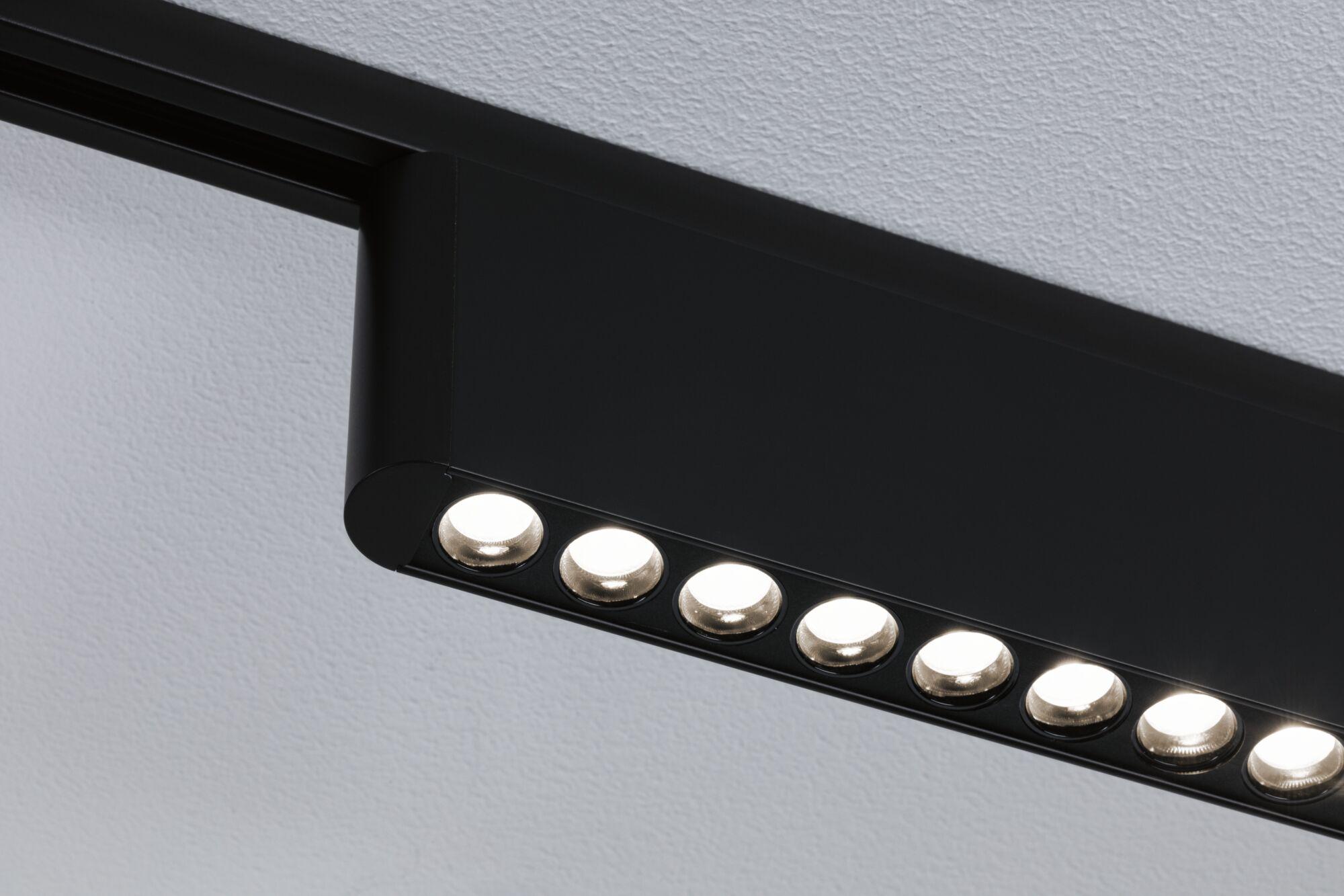 Black metal LED ceiling light with multiple round bulbs for modern interior lighting