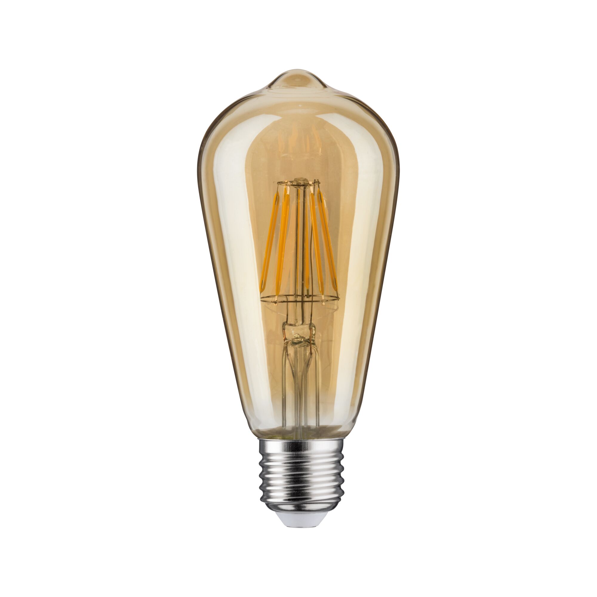 Vintage LED-Glühbirne mit bernsteinfarbenem Glas und E27-Fassung für dekorative Beleuchtung