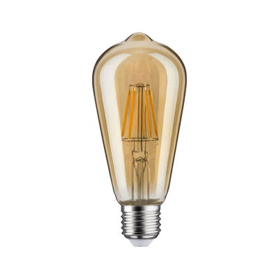 Vintage LED-lamp met amberkleurig glas en E27-fitting voor sfeervolle decoratieve verlichting