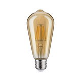 Vintage LED-lamp met amberkleurig glas en E27-fitting voor sfeervolle decoratieve verlichting