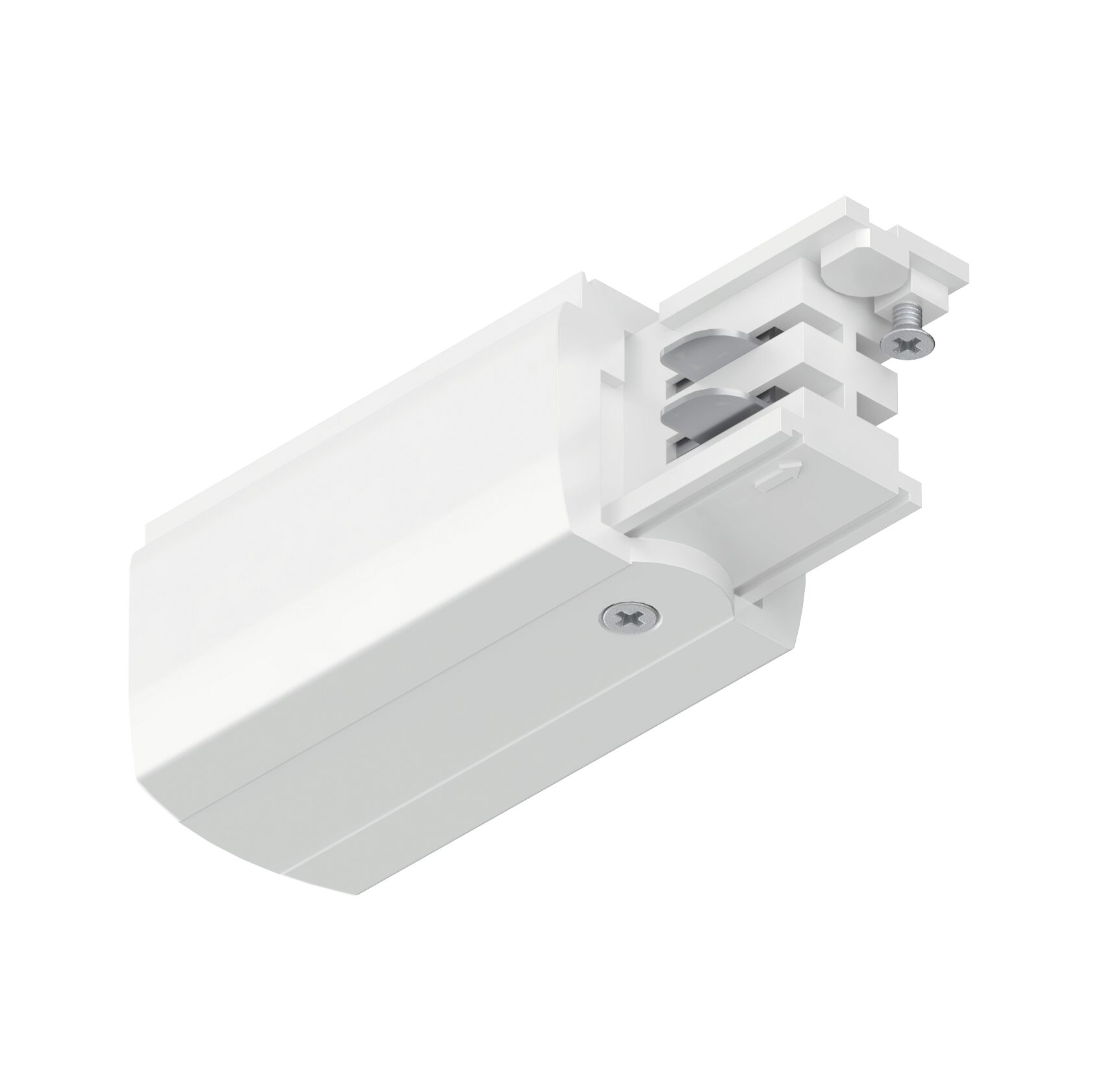 Boîtier en plastique blanc avec vis pour éclairage sur rail LED, accessoire moderne