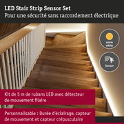 Kit LED pour escaliers avec détecteur de mouvement en lumière blanc chaud sans raccordement électrique