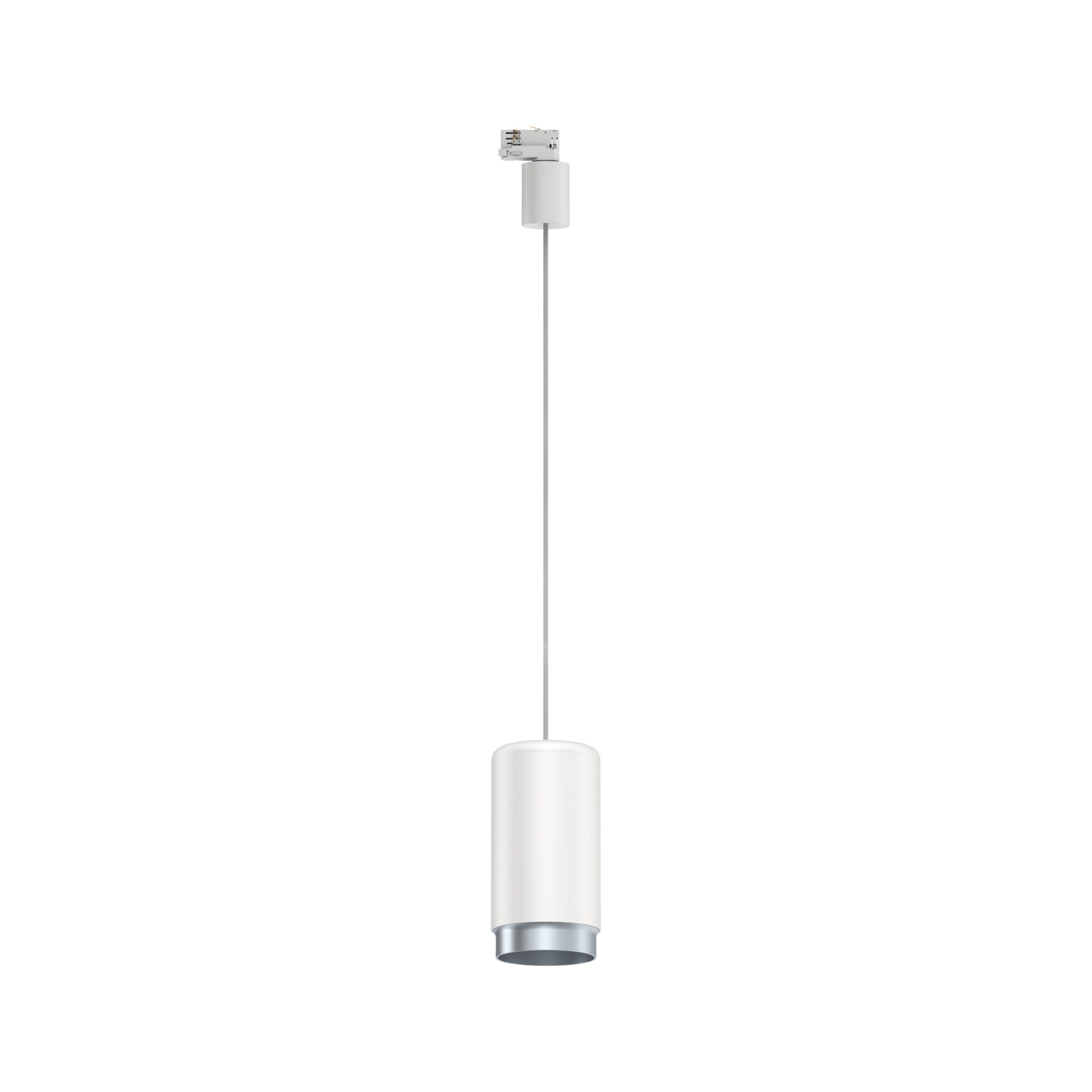 Moderner weißer LED-Pendelleuchte aus Metall mit silbernem Rand für stilvolle Innenbeleuchtung