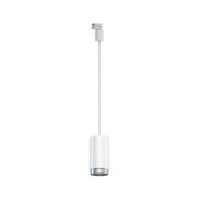 Moderner weißer LED-Pendelleuchte aus Metall mit silbernem Rand für stilvolle Innenbeleuchtung