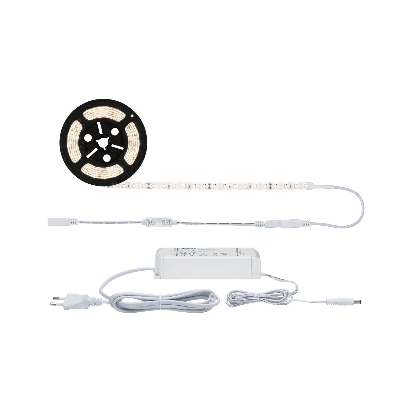 SimpLED Power LED Strip Warm white incl. Dimm/Switch Complete set 3m protect cover 33W 3300lm 3000K 48VA
