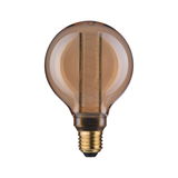 Ampoule LED ronde en verre marron avec base dorée pour éclairage décoratif chaleureux