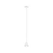 Suspension blanche minimaliste en métal avec ampoule claire pour éclairage intérieur moderne
