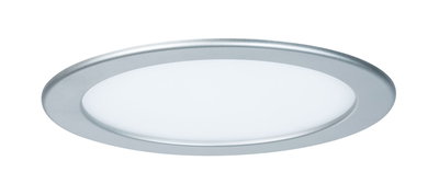Panneau LED encastré rond avec cadre en aluminium argenté et diffuseur blanc pour éclairage moderne