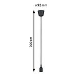 Schwarze Pendelleuchte aus Metall mit 200 cm Länge und 92 mm Durchmesser für moderne Beleuchtung