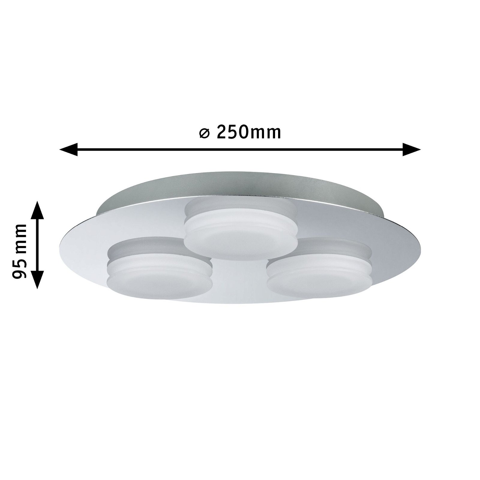 LED Ceiling luminaire Doradus 3000K 3x254lm 230V 3x4,7W Chrome