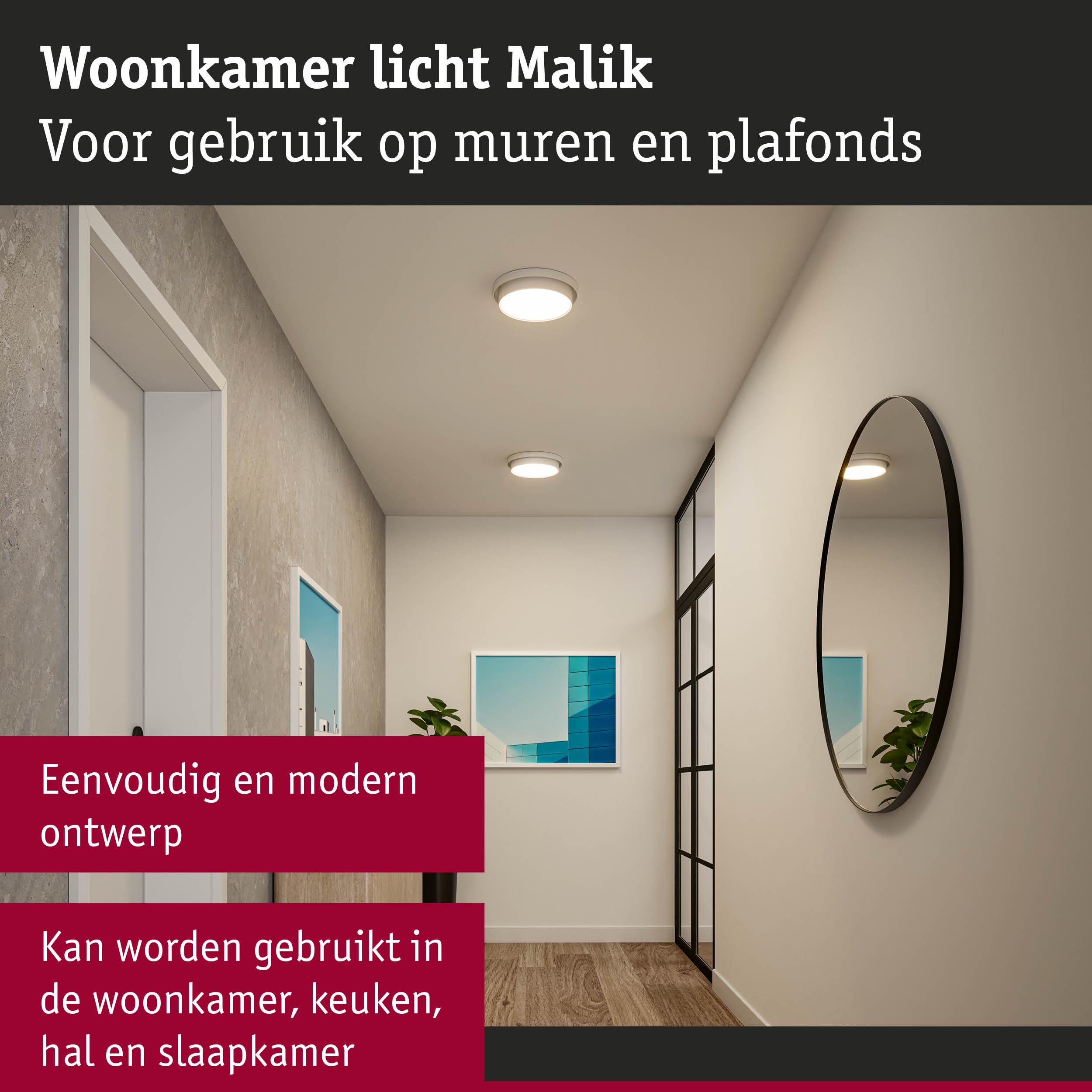 Woonkamerlicht Malik wit voor wand- en plafondmontage, moderne energiezuinige LED-verlichting