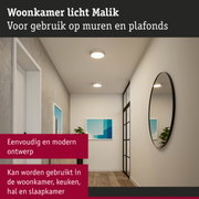 Modern woonkamerlicht Malik met witte behuizing voor wand- en plafondmontage in de hal