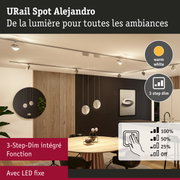 Spot LED URail Alejandro en blanc chaud avec fonction de gradation 3 étapes pour pièces à vivre