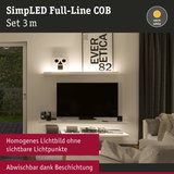 Warmweißes LED-Lichtband 3m mit homogener Beleuchtung ohne sichtbare Lichtpunkte, abwischbar