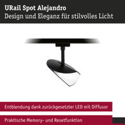 Schwarzer URail Spot Alejandro LED-Strahler mit Diffusor und Memory-Funktion für stilvolles Licht