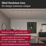 Suspension moderne URail Pendulum Cone blanche avec douille GU10 pour un éclairage intérieur élégant