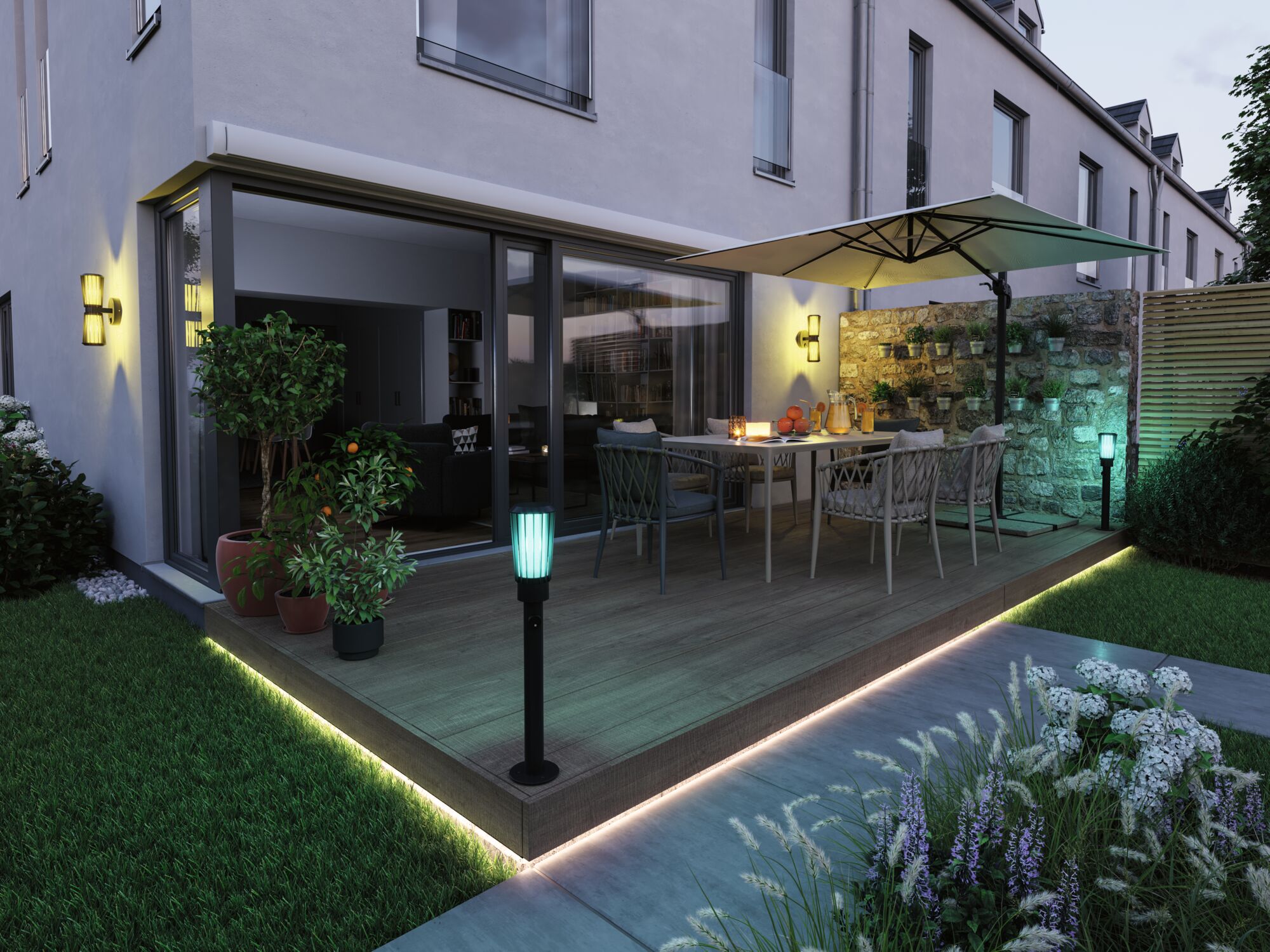 ModuShine Schirm Trivana IP44 zylindrisch Anthrazit