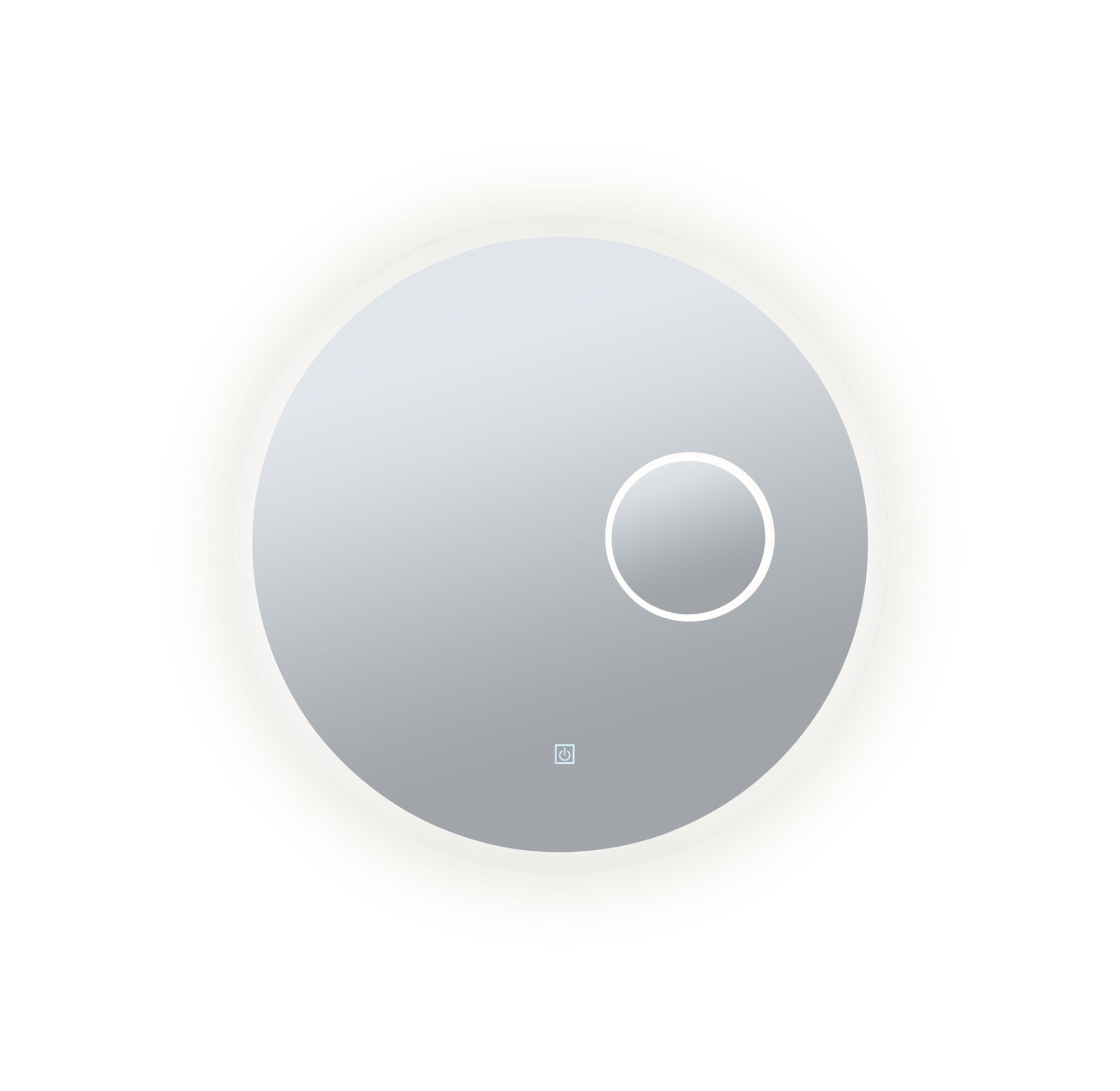 Lustro podświetlane LED Mirra IP44 4000K 1500lm 230V 20W ściemnialny Zwierciadło Round LED mirror cabinet with touch switch and illuminated magnifying mirror in white for bathroom lighting