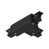 Schwarzer T-Verbinder aus Kunststoff für Schienensysteme, geeignet für LED-Schienenbeleuchtung