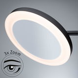 Lampe loupe LED ronde avec cadre noir et zoom 3x pour un éclairage précis et un grossissement