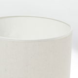 Beige linen fabric lampshade with white trim for elegant home lighting decor