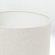 Beige linen fabric lampshade with white trim for elegant home lighting decor