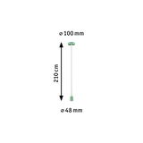 Grüne Pendelleuchte mit 210 cm Länge und 48 mm Durchmesser, moderner LED-Hängeleuchte