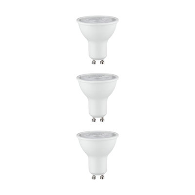 Trois ampoules LED GU10 blanches avec verre clair, spots LED économes en énergie pour éclairage intérieur