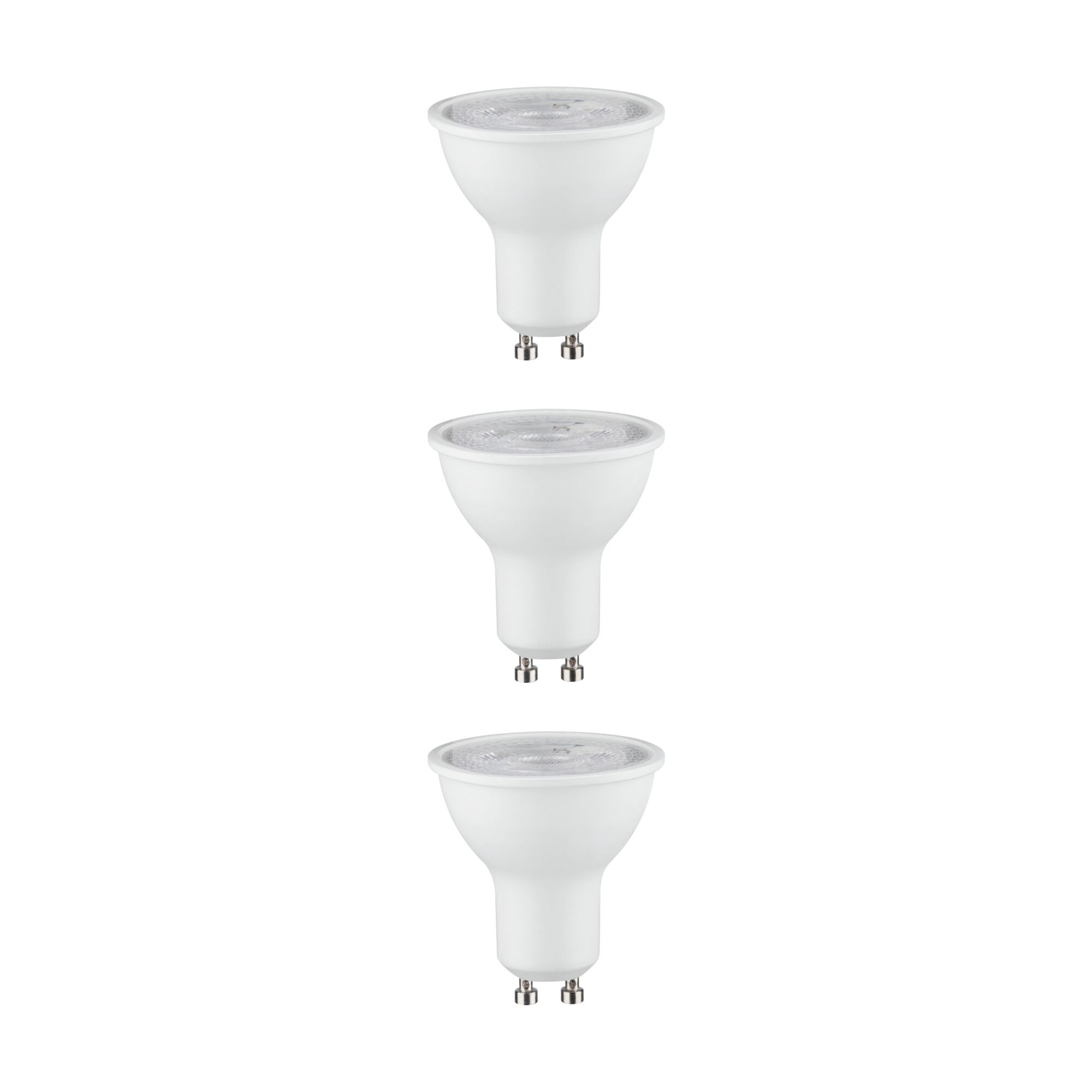 Kit Standard 230 V Réflecteur LED GU10 Kit de 3 3x460lm 3x7W 2700K gradable Blanc dépoli Trois ampoules LED GU10 blanches avec verre clair, spots LED économes en énergie pour éclairage intérieur