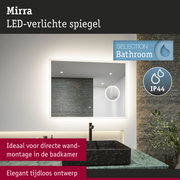 Mirra LED-verlichte spiegel met elegant tijdloos ontwerp, ideaal voor wandmontage in badkamer