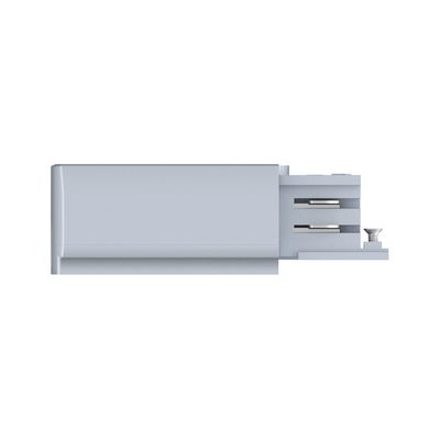 Weißes Kunststoff-Gehäuse mit Metallkontakten und Schraube für elektrischen Anschluss, LED-Zubehör