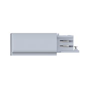 Grey plastic connector with screw mechanism for secure electrical connections