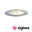 Plug & Shine LED-gulvindbygningsarmatur Smart Home Zigbee 3.0 Floor RGBW Enkelt lysarmatur IP67 RGBW+ 2W Rustfrit stål Rund LED-indbygningslampe med rustfrit stålramme viser varm hvid og RGB-farver, Zigbee kompatibel