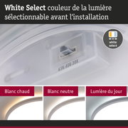 Plafonnier LED blanc avec sélection de la couleur de lumière chaude, neutre et lumière du jour