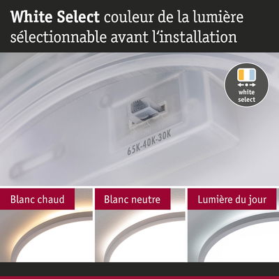 Interrupteur de plafonnier LED blanc pour choisir blanc chaud, blanc neutre ou lumière du jour