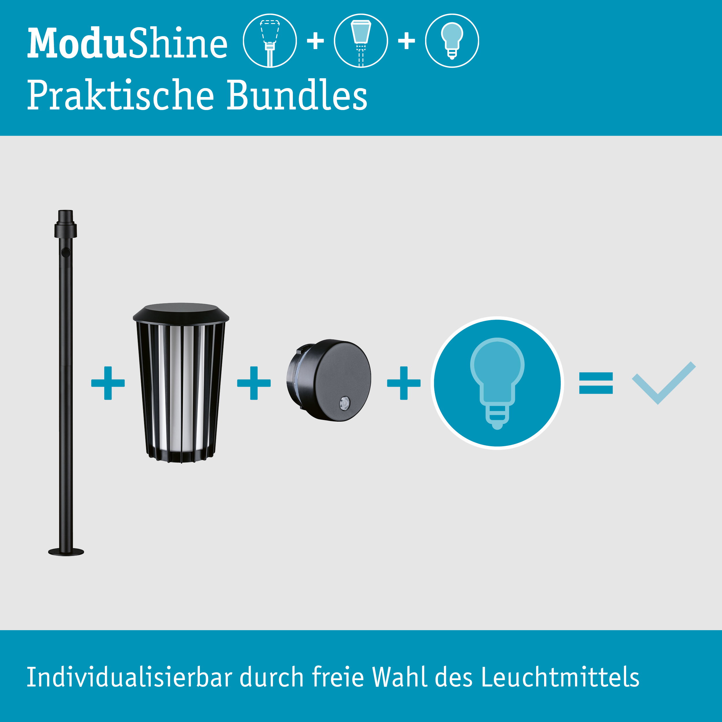 Set ModuShine Poller Trivana Mittel mit Sensor Anthrazit